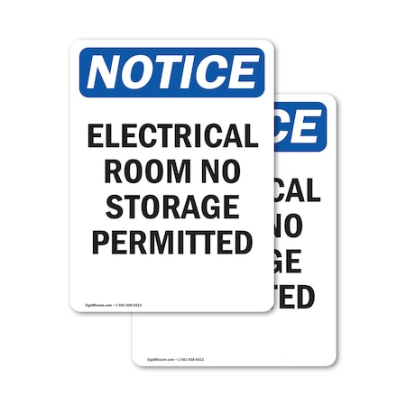 Signmission Electrical Room No Storage, 7 in W x Rectangle, Vinyl Decal OS-2PACK-NS-D-710-V-11687